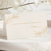 Minimaal Minimalistische Beige Gouden Tak Blad Bru