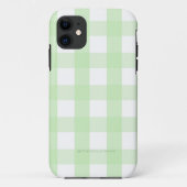 Minimaal Mint Green Gingham iPhone hoesje (Achterkant)