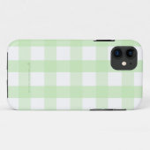 Minimaal Mint Green Gingham iPhone hoesje (Achterkant (horizontaal))