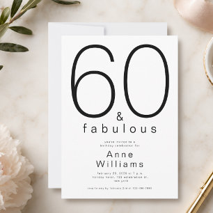 Minimaal modern 60 en fantastisch 60ste verjaardag kaart