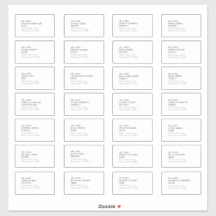 Minimaal modern Art Deco Guest-adreslabel voor mod Sticker