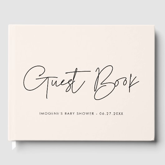 Minimaal modern Baby shower Gastenboek (Voorkant)
