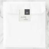 MINIMAAL MODERN BLACK & WHITE DANK U WEDING VIERKANTE STICKER (Tas)