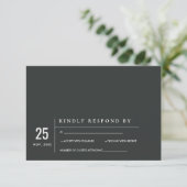 MINIMAAL MODERN BLACK WHITE TYPOGRAPHY WEDDING RSV KAART (Staand voorkant)