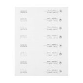 MINIMAAL MODERN BLACK & WITTE TYPOGRAFIE WEDING ADRESLABEL WIKKEL (Vel)