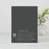 MINIMAAL MODERN BLACK & WITTE TYPOGRAFIE WEDING BEDANKKAART (Staand voorkant)