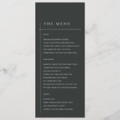 MINIMAAL MODERN BLACK & WITTE TYPOGRAFIE WEDING MENU (Voorkant)