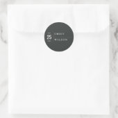MINIMAAL MODERN BLACK & WITTE TYPOGRAFIE WEDING RONDE STICKER (Tas)