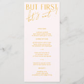 Minimaal modern Blush PInk & Yellow Wedding Menu (Voorkant)