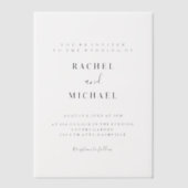 Minimaal, modern, bruiloft, vellum uitnodigingen (Voorkant)