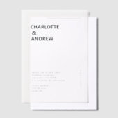 Minimaal, modern, bruiloft, vellum uitnodigingen (Offset)