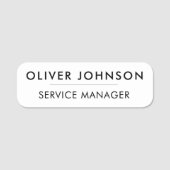 Minimaal Modern Eenvoudig Wit Professioneel Magnet Naamplaatje (Voorkant)