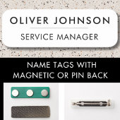 Minimaal Modern Eenvoudig Wit Professioneel Magnet Naamplaatje