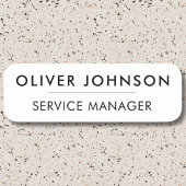 Minimaal Modern Eenvoudig Wit Professioneel Magnet Naamplaatje