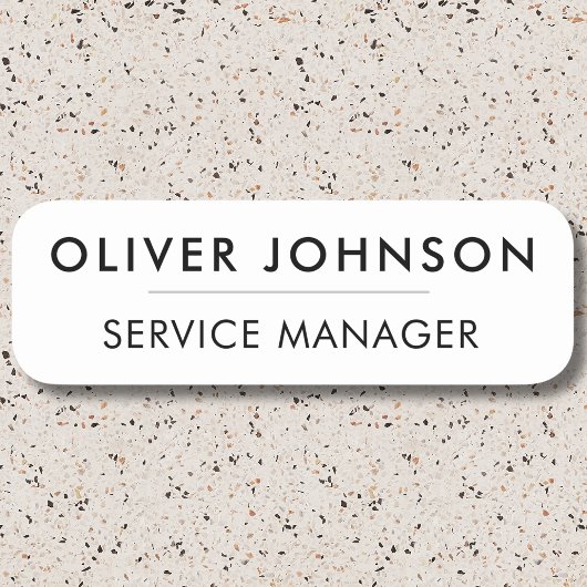 Minimaal Modern Eenvoudig Wit Professioneel Magnet Naamplaatje