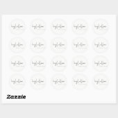 Minimaal modern, eenvoudig zwart-witscript ronde sticker (Vel)