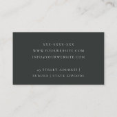 Minimaal modern, eenvoudig zwart-witscript visitekaartje (Achterkant)
