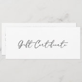 Minimaal modern Elegant Business Gift Certificaat (Voorkant / Achterkant)