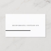 Minimaal & modern elegant minimalistisch wit visitekaartje (Achterkant)