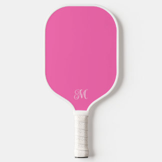 Minimaal modern elegant monogram, roze of elke kle pickleball paddle