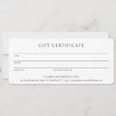 Minimaal Modern Elegant Zakelijk Cadeaubon (Achterkant)
