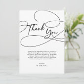 Minimaal modern Fancy script "dank je" bruiloft Bedankkaart (Staand voorkant)