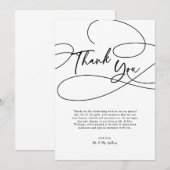 Minimaal modern Fancy script "dank je" bruiloft Bedankkaart (Voorkant / Achterkant)