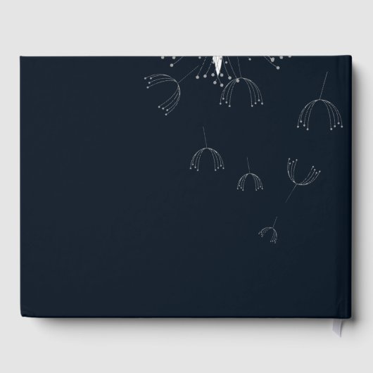 Minimaal modern fijn Floral Monogram bruiloft Gastenboek (Achterkant)