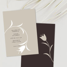 Minimaal Modern Grijsbeige & Espresso Bloem Bruilo