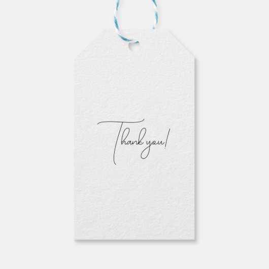 minimaal modern huwelijkswelkom cadeaulabel (Achterkant)