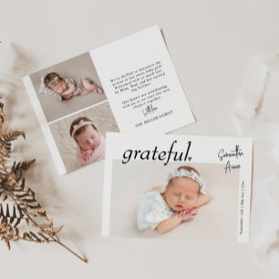Minimaal modern landschapsbabyfoto Geboorte Aankondiging