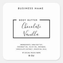 Minimaal modern, modern, typografisch wit product vierkante sticker