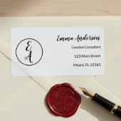 Minimaal Modern Monogram Etiket
