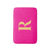 Minimaal Modern Monogram Heet Roze Badmat (Voorkant Verticaal)