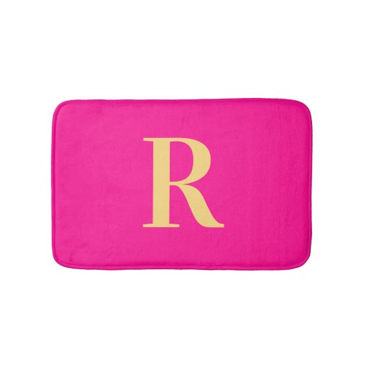 Minimaal Modern Monogram Heet Roze Badmat (Voorkant)