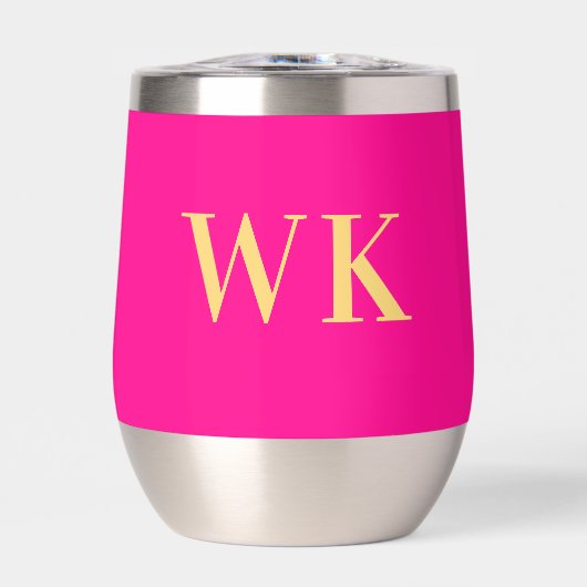Minimaal Modern Monogram Hot Pink (Voorkant)