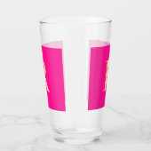 Minimaal Modern Monogram Hot Pink Glas (Rechts)