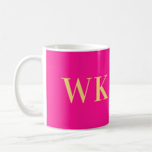 Minimaal Modern Monogram Hot Pink Koffiemok