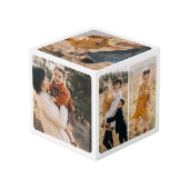 Minimaal modern monogram voor meerdere foto's kubus (Achter hoekig)