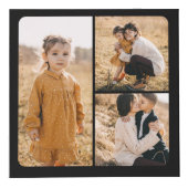 Minimaal modern monogram voor meerdere foto's kubus (Voorkant)