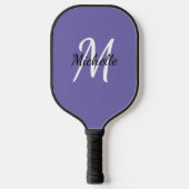 Minimaal modern Paars en wit monogram Pickleball Paddle (Voorkant)