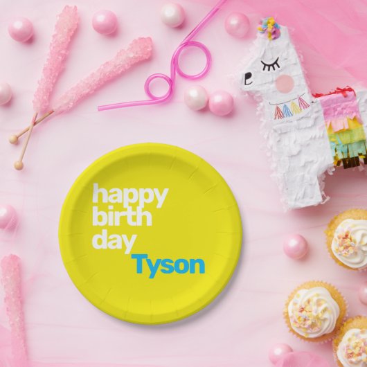 minimaal modern Papieren Bord vrolijk verjaardagsf (Feest)