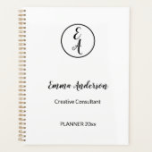 Minimaal Modern Professioneel Monogram Planner (Voorkant)