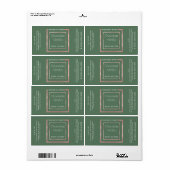 Minimaal modern roos goud lijst label met typograf (Full Sheet)