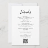 Minimaal Modern Script Alles in een QR-code bruilo Kaart (Achterkant)