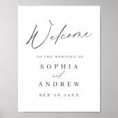 Minimaal modern script bruiloft welkomstbord poster (Voorkant)