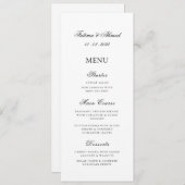 Minimaal Modern Script Wit Moslim Trouwtafel Menu (Voorkant / Achterkant)