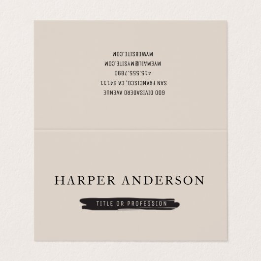 Minimaal Modern Simple Visitekaartjes (Buitenkant ongevouwen)