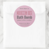 Minimaal Modern Stoffig Roze Badbom Rond Label (Tas)