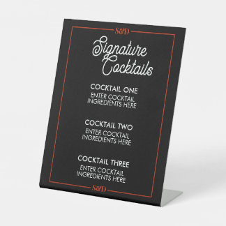 Minimaal Modern Trouw Signature Cocktail Bord Reclamebord Met Voetstuk